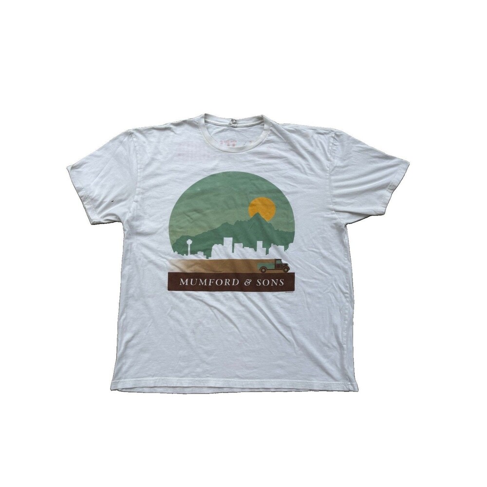 Mumford And Sons Calgary-Telluride 2013 Summer Stampede Tour Shirt Size XL White